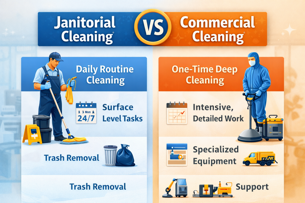 Difference Between Janitorial Services and Cleaning Services